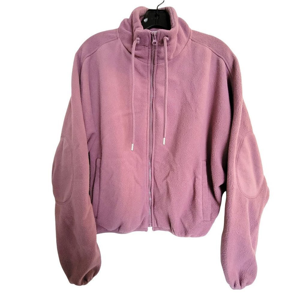 Forever 21 Purple Fleece Full Zipper Drawstring Long Sleeve Cozy Jacket Size XS